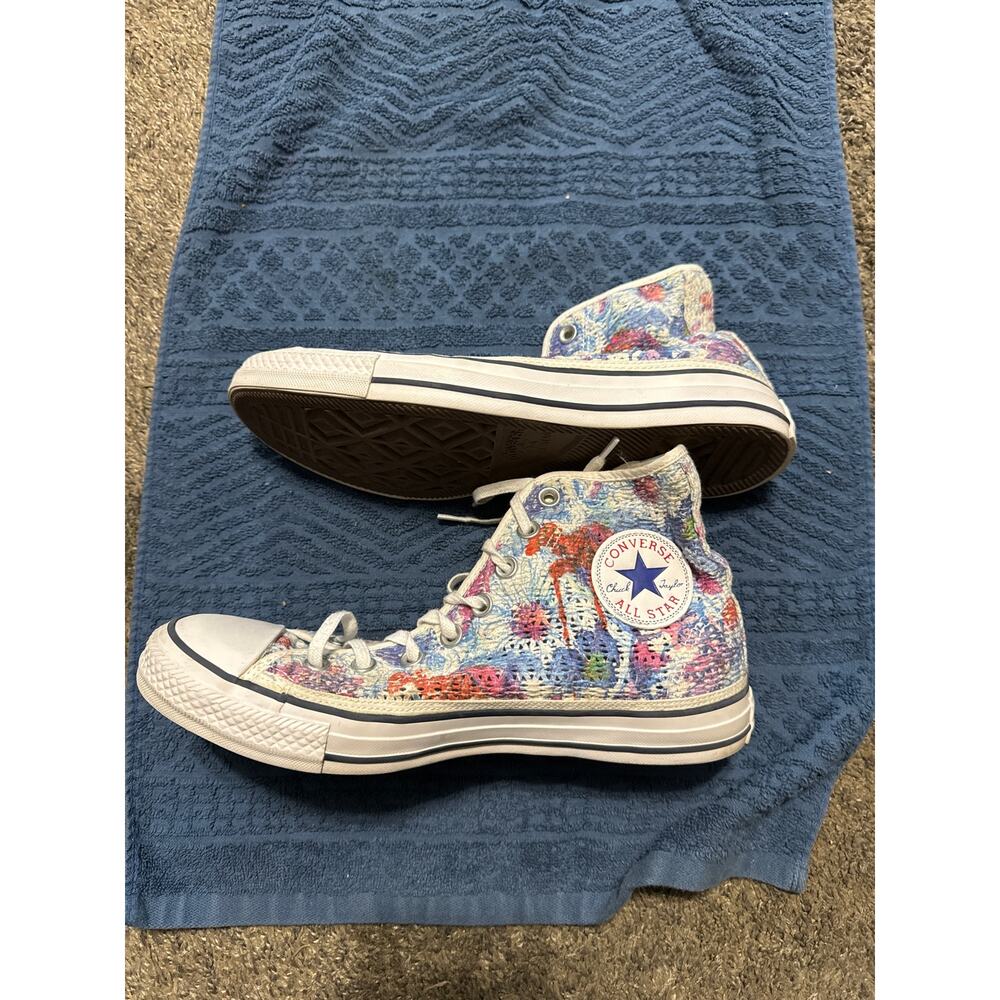 Converse‎ All Star Sneakers Womens 9 Spray Paint White HI Top Discontinued